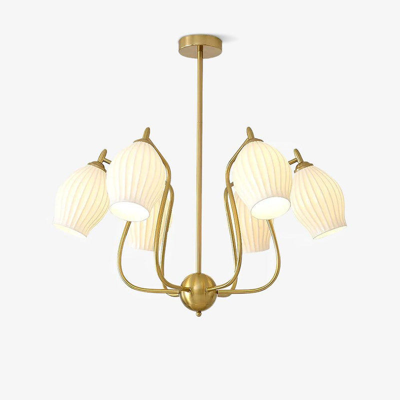 Ceramic Ribbed Chandelier-DWHOME