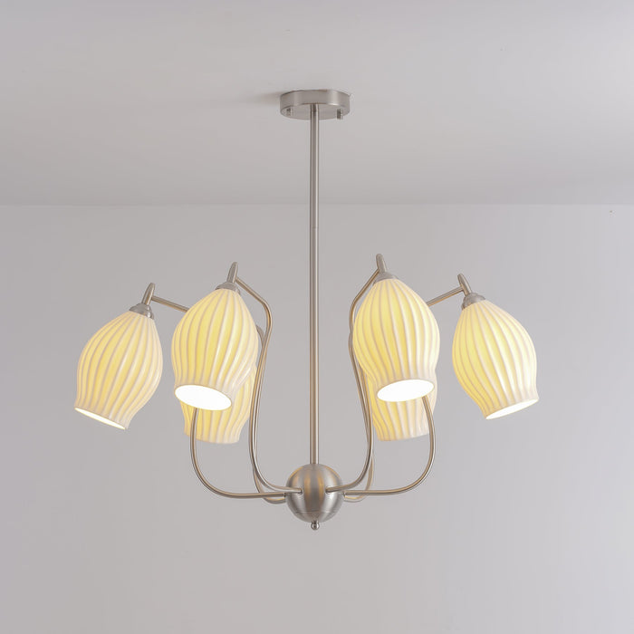 Ceramic Ribbed Chandelier.