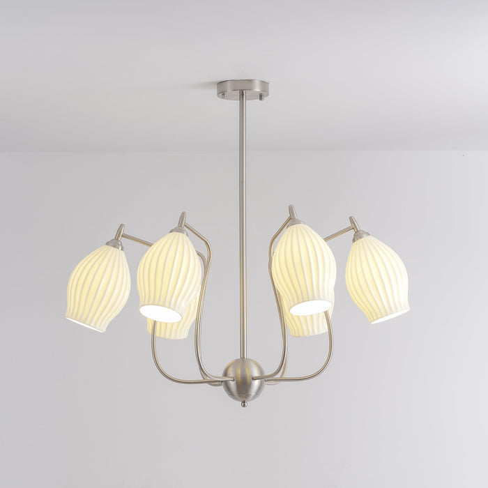 Ceramic Ribbed Chandelier - Vakkerlight