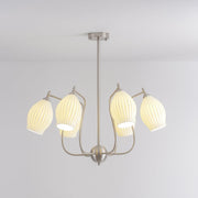 Ceramic Ribbed Chandelier-DWHOME