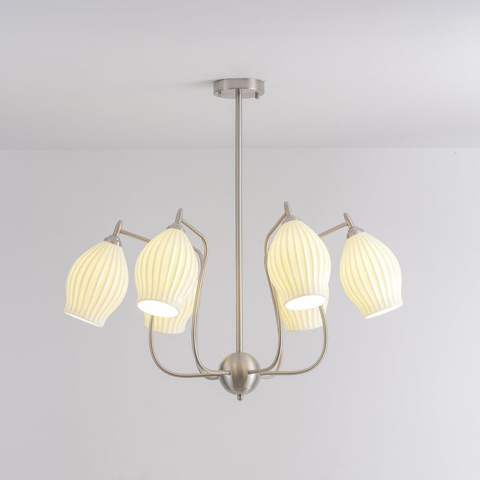 Ceramic Ribbed Chandelier - DWHOME