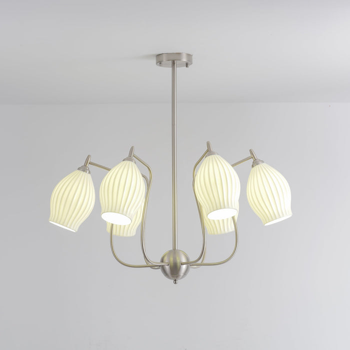 Ceramic Ribbed Chandelier - Vakkerlight