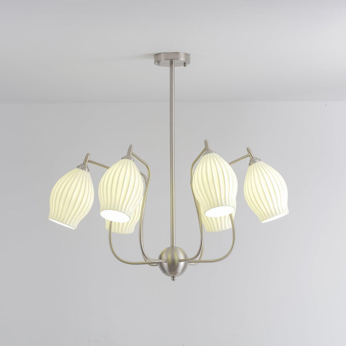 Ceramic Ribbed Chandelier - DWHOME