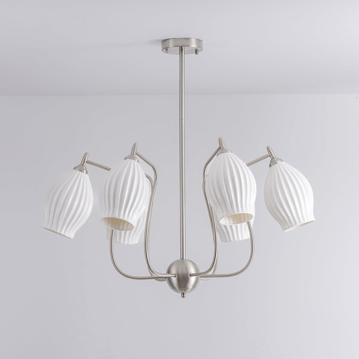 Ceramic Ribbed Chandelier - DWHOME