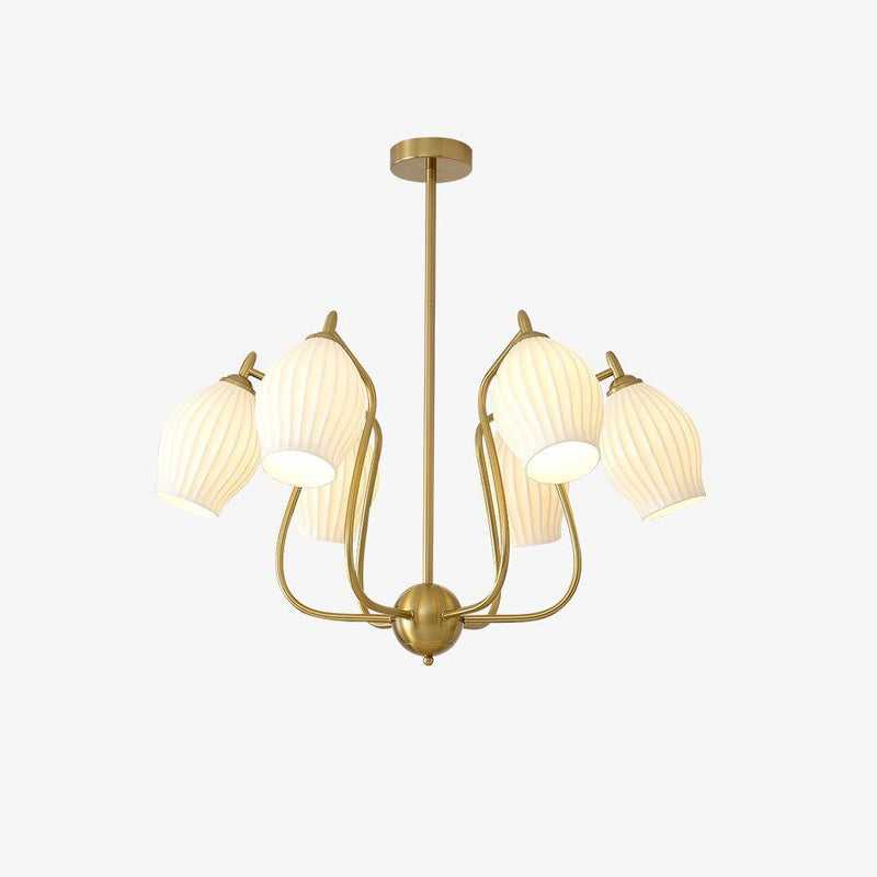 Ceramic Ribbed Chandelier-DWHOME