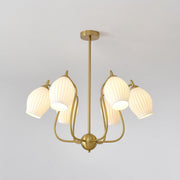 Ceramic Ribbed Chandelier-DWHOME