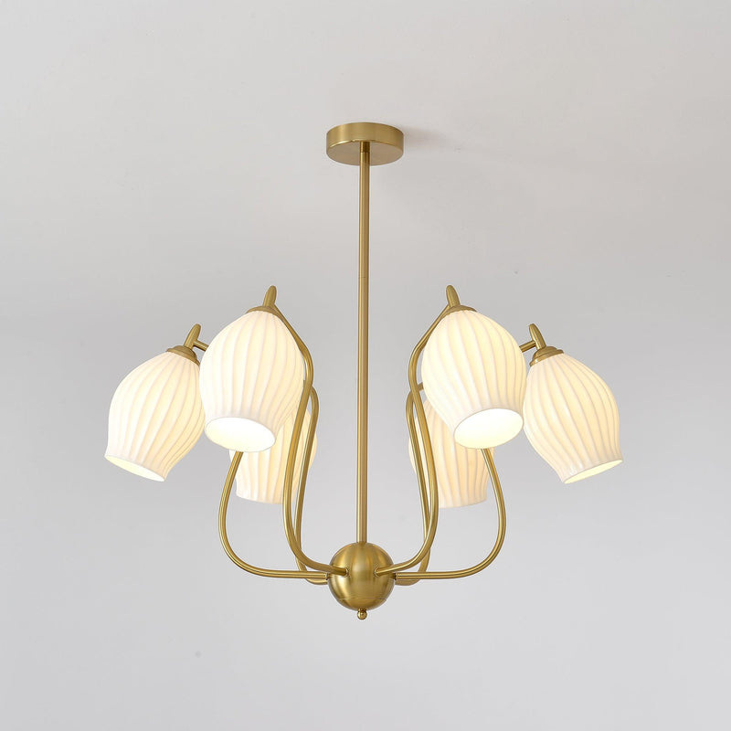 Ceramic Ribbed Chandelier-DWHOME