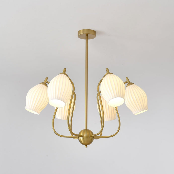 Ceramic Ribbed Chandelier - DWHOME