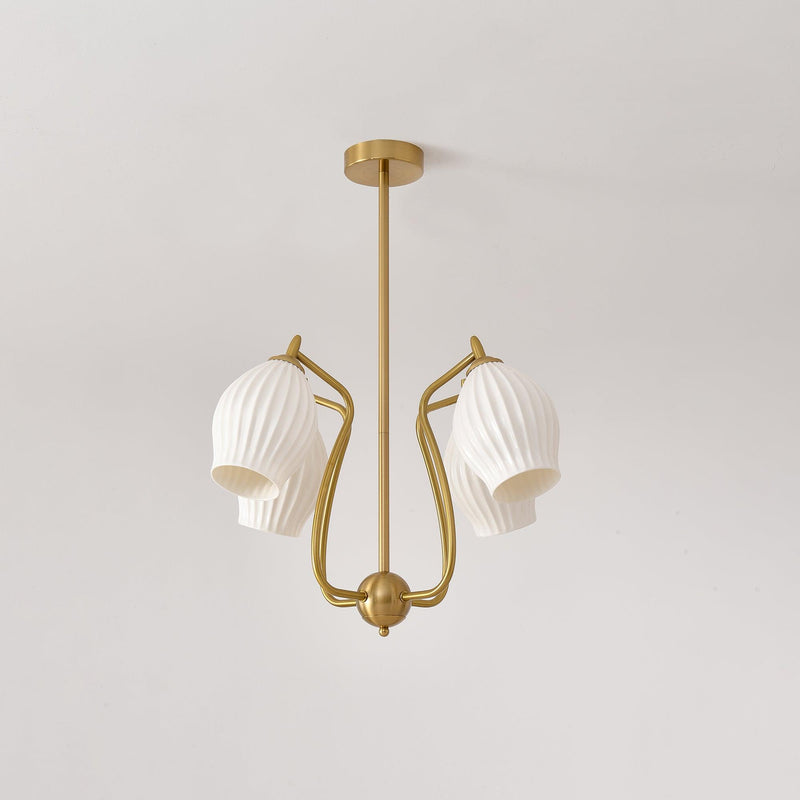 Ceramic Ribbed Chandelier-DWHOME