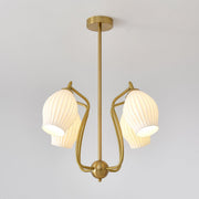 Ceramic Ribbed Chandelier-DWHOME