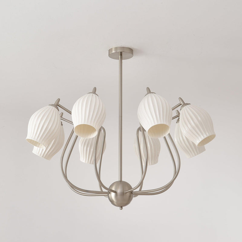 Ceramic Ribbed Chandelier-DWHOME