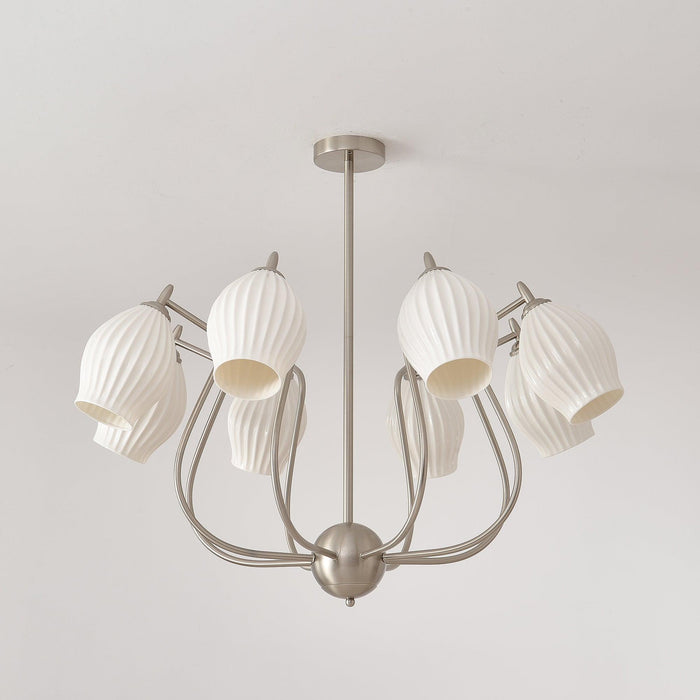 Ceramic Ribbed Chandelier - DWHOME