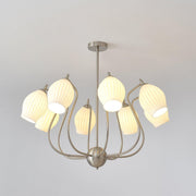 Ceramic Ribbed Chandelier-DWHOME