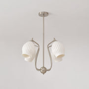 Ceramic Ribbed Chandelier-DWHOME