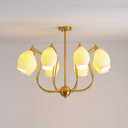Ceramic Ribbed Chandelier-DWHOME