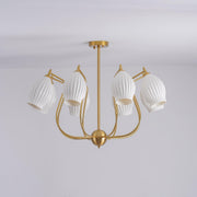 Ceramic Ribbed Chandelier-DWHOME