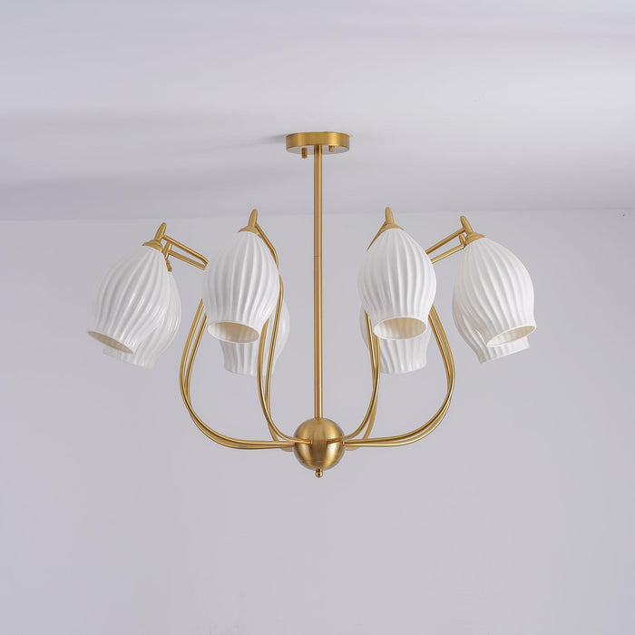 Ceramic Ribbed Chandelier - DWHOME