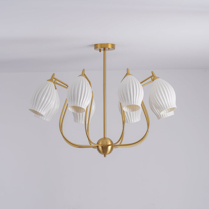 Ceramic Ribbed Chandelier.