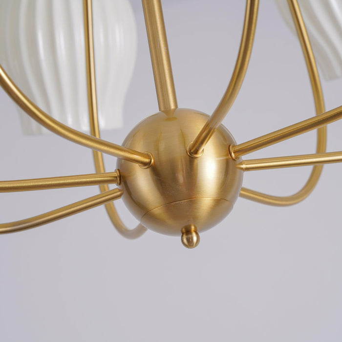 Ceramic Ribbed Chandelier - DWHOME