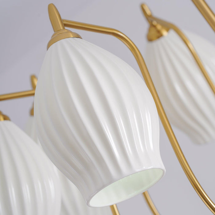 Ceramic Ribbed Chandelier - DWHOME