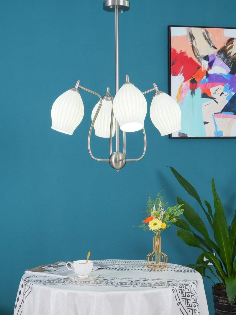 Ceramic Ribbed Chandelier-DWHOME