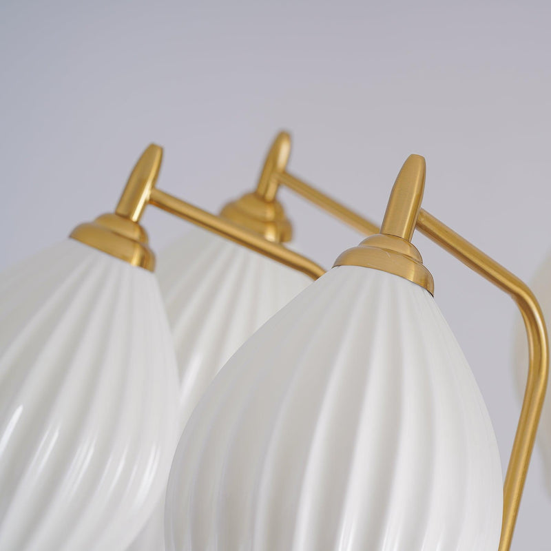 Ceramic Ribbed Chandelier-DWHOME