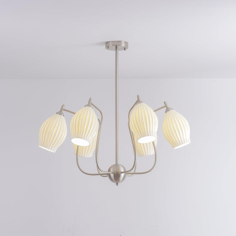 Ceramic Ribbed Chandelier-DWHOME