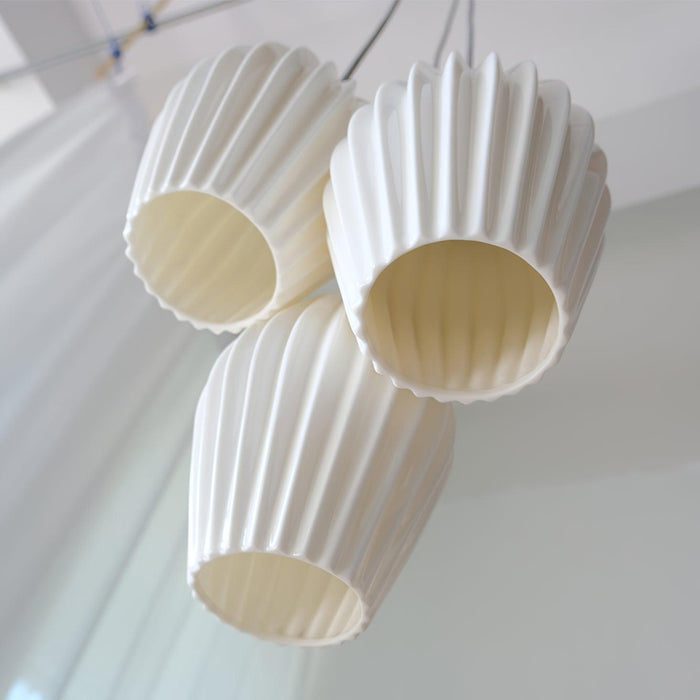 Ceramic Ribbed Pendant light.