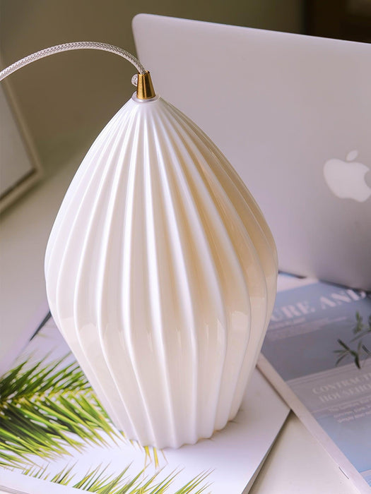 Ceramic Ribbed Pendant light.