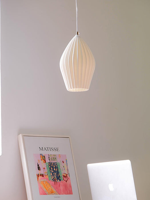 Ceramic Ribbed Pendant light.