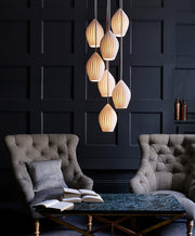 Ceramic Ribbed Pendant Light-DWHOME
