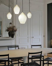 Ceramic Ribbed Pendant Light-DWHOME