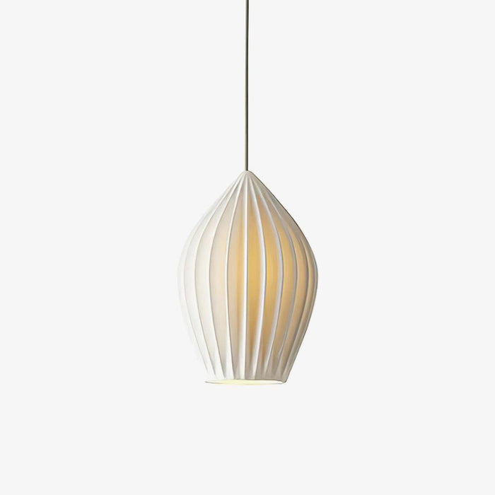 Ceramic Ribbed Pendant Light-DWHOME
