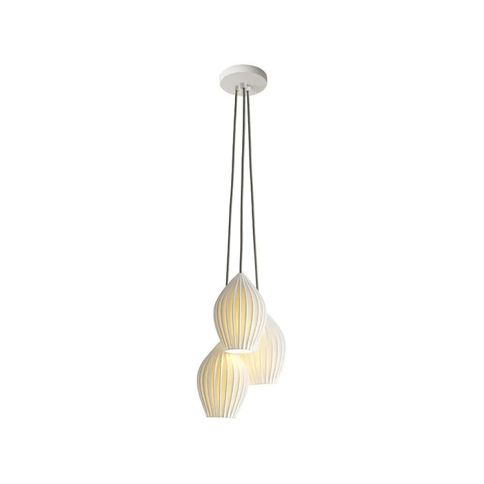 Ceramic Ribbed Pendant Light-DWHOME