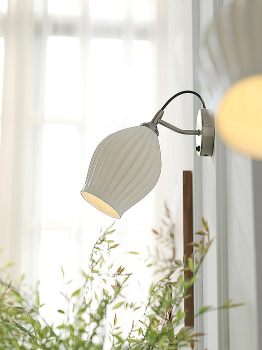 Ceramic Ribbed Wall light.