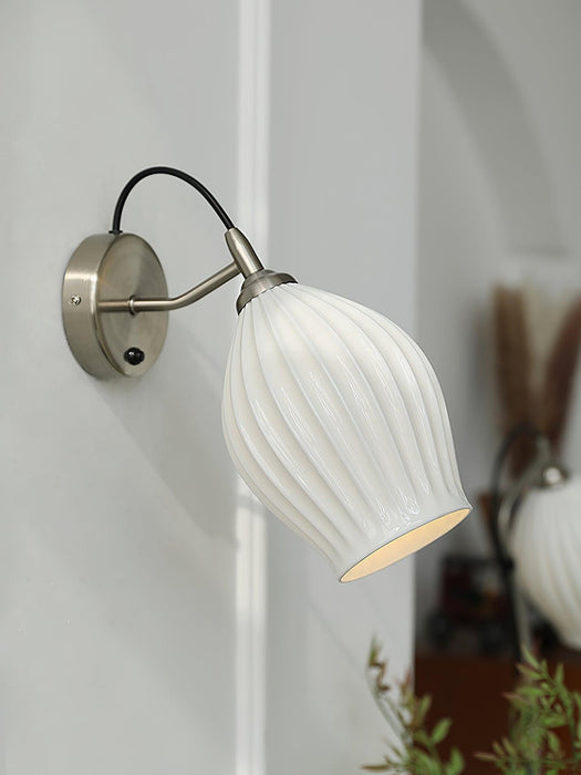 Ceramic Ribbed Wall light.