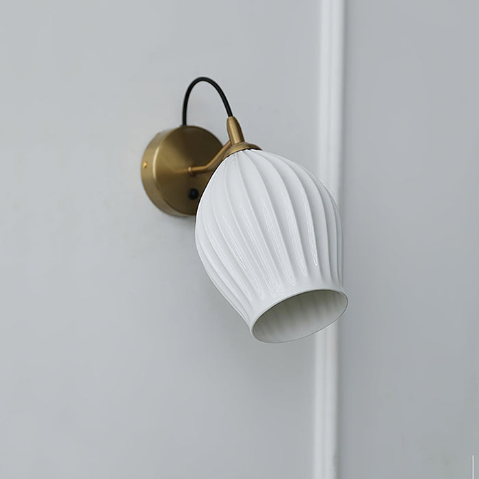 Ceramic Ribbed Wall light.