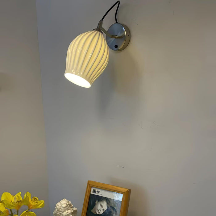 Ceramic Ribbed Wall light.