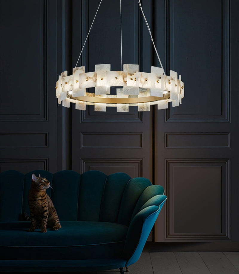 Alabaster Halo Chandelier-DWHOME