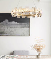 Alabaster Halo Chandelier-DWHOME