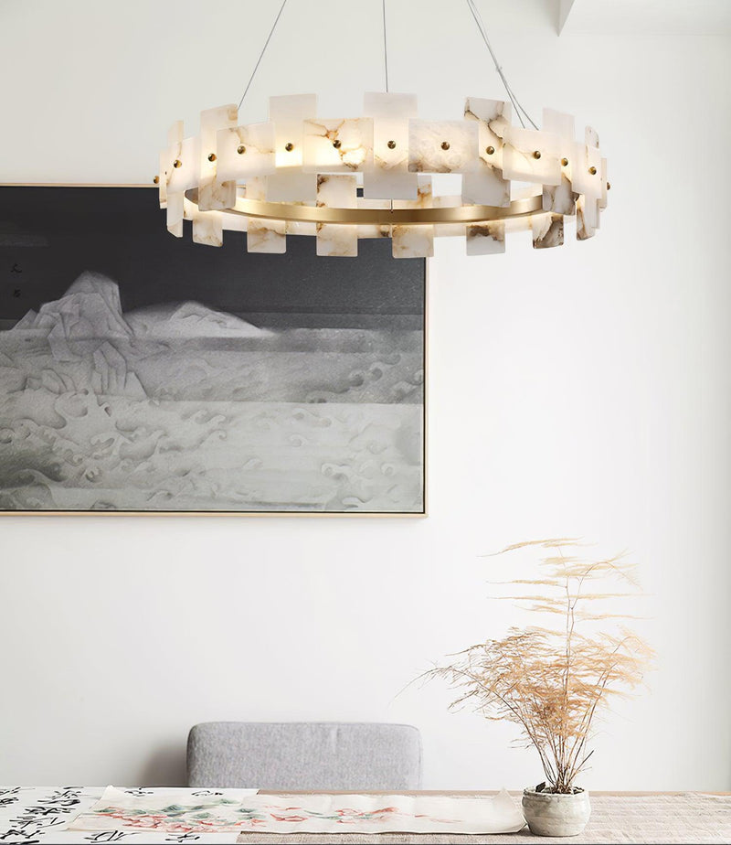 Alabaster Halo Chandelier-DWHOME