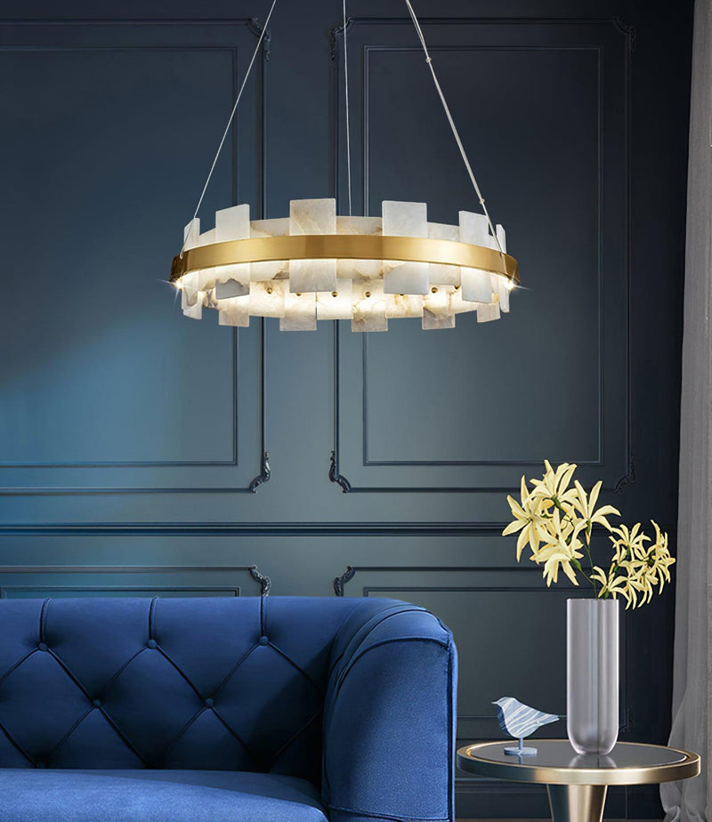 Alabaster Halo Chandelier-DWHOME