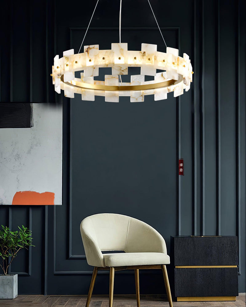 Alabaster Halo Chandelier-DWHOME