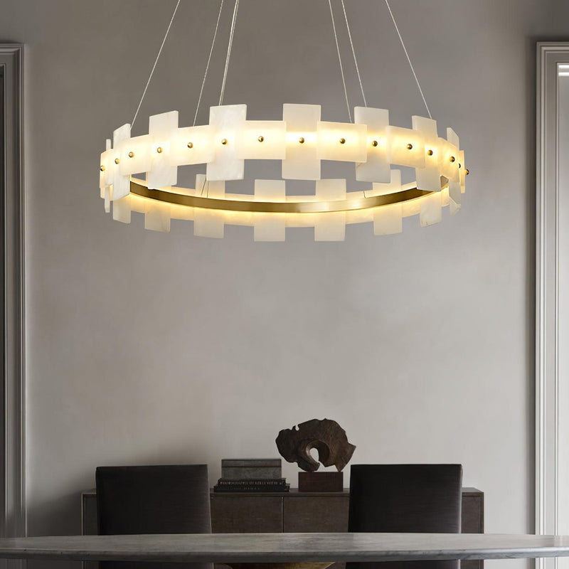 Alabaster Halo Chandelier-DWHOME