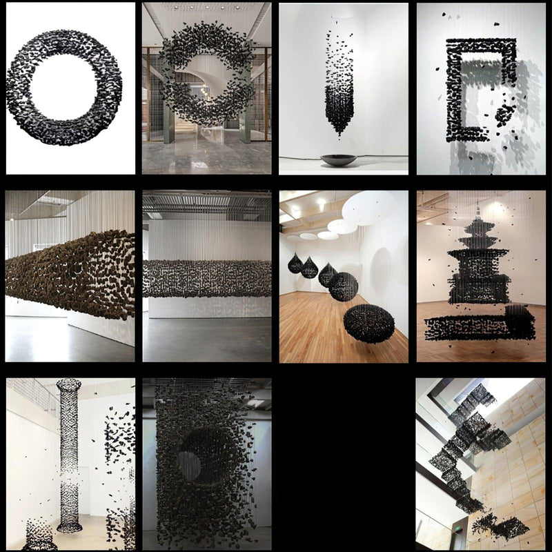 Charcoal Cascade Pixel Chandelier-DWHOME