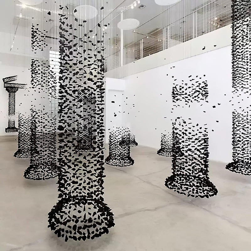 Charcoal Cascade Pixel Chandelier-DWHOME