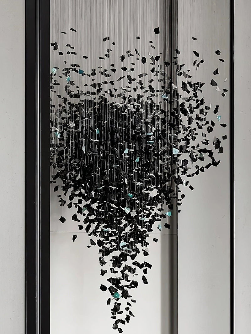 Charcoal Cascade Pixel Chandelier-DWHOME
