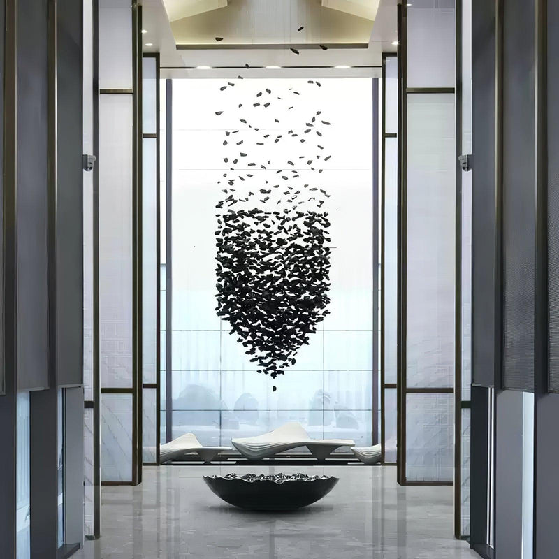 Charcoal Cascade Pixel Chandelier-DWHOME