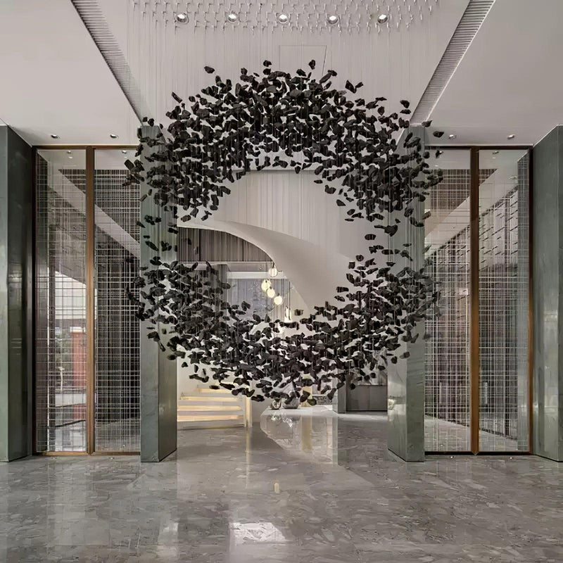 Charcoal Cascade Pixel Chandelier-DWHOME
