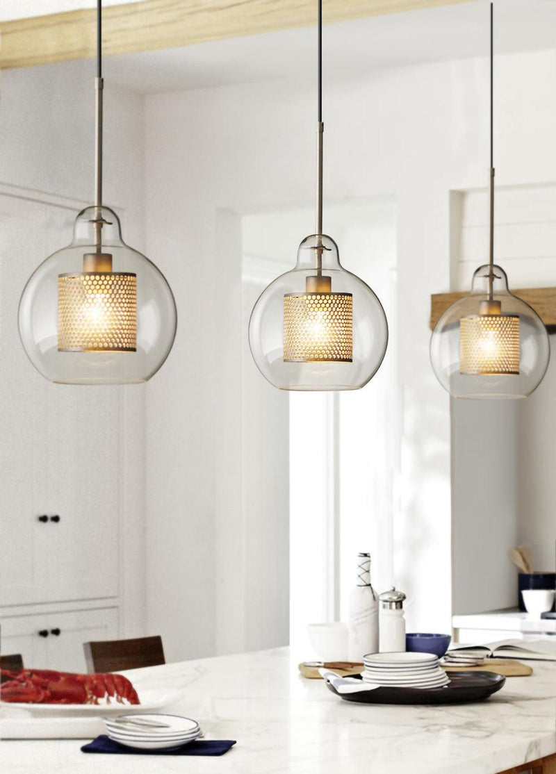 "Plafonnier suspendu en verre Chiswick - DWHOME"